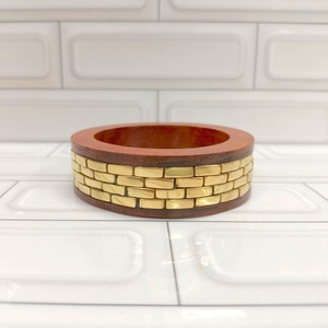 Custom Logo Wooden Brass <b>Bangle</b> <b>Bracelet</b> Handmade Fashion Jewelry Manufacturer - Product Image 1
