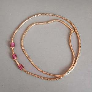 Casual Figaro Chain with 18K Gold Plating and Lab Created American Diamond Pendant - Product Image 1