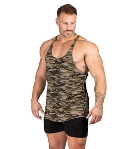 New Design Custom Logo Men's Camo Summer Sleeveless <b>Stringer</b> Men's Slim Fit Gym Fitness <b>Vest</b> Running Training Tank Top For Men - Product Image 2