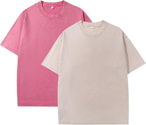 T-shirts personnalisés à manches courtes en velours côtelé imprimé effet goutte à goutte, uniformes d'équipe athlétiques de qualité supérieure, 100 % coton uni pour hommes - Product Image 5