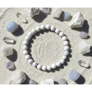 Wholesale Handcrafted Bohemian Style Howlite Patience <b>Bracelet</b> Natural Howlite Beaded <b>Healing</b> Crystal <b>Bracelet</b> From India - Product Image 1
