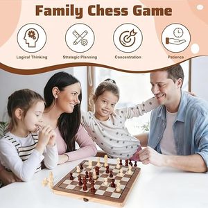 High-quality Eco-Friendly Luxury Wooden Chess Board Set with Magnetic Storage - Product Image 3