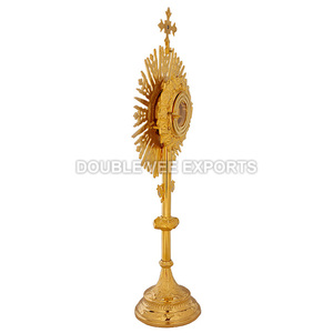 Monstrario Relicario de Latón |   Recipiente para la Adoración Eucarística Sunburst – DOUBLE VEE EXPORTS - Product Image 5
