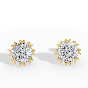 Boucles d'oreilles en or 18 carats avec diamants cultivés en laboratoire |   Bijoux fins de luxe à taille brillante ronde |   OEM ODM Personnalisé |   Cadeau de mariage pour femme - Product Image 1