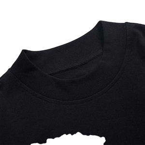 T-Shirt à col montant personnalisé pour hommes 100% coton épais de luxe à épaules tombantes T-Shirt uni de grande taille de haute qualité vierge - Product Image 2