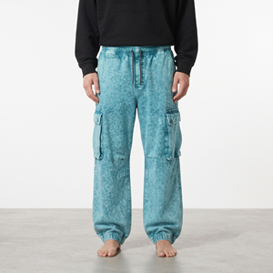 Pantalones Jogger Cargo de Algodón para Hombre, Diseño Personalizado, Lavado Ácido, Oversize, Holgados, con Múltiples Bolsillos, Estilo Urbano Casual - Product Image 1