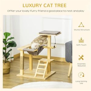 Torre di Lusso per Gatti con Tiragraffi, Arredamento per Animali Domestici, Struttura per Arrampicata e Gioco, Confezionata in Cartone - Product Image 5
