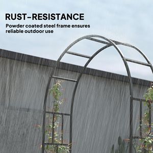 Arco da Giardino in Acciaio da 2,2 m, Traliccio per Piante Rampicanti, Rose, Glicine, Viti, Supporto per Arco Nuziale, Fiori - Product Image 5