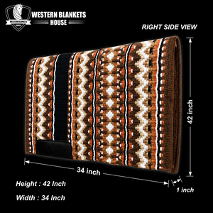 Manta Western Clásica para Caballo, 42x34 Pulgadas, Forro de Lana, Cómoda para Montar, de la Mejor Calidad - Product Image 1