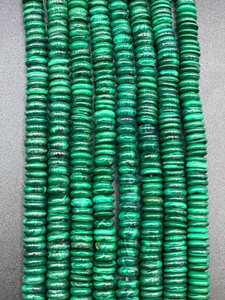 Cuentas de malaquita natural en forma de heishi, hermosas gemas verdes de alta calidad para la fabricación de joyería. - Product Image 3