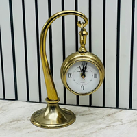 Horloge de table vintage en aluminium, faite à la main, décoration de bureau antique