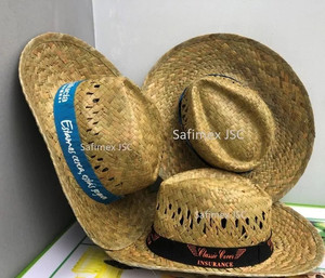 Natural Straw Cowboy Hat Seagrass Hat Ventilation Holes with Custom Logo Ribbon Band Unisex Adult Cheap Price Wholesale Bulk - Product Image 4
