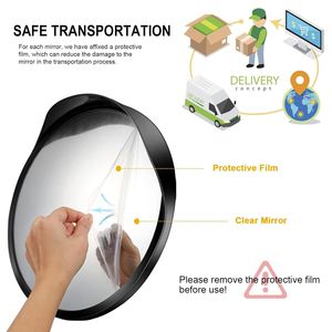 Miroir de circulation convexe réglable de 12 pouces, grand angle de vue, miroir de sécurité incurvé pour allées, parkings, garages, coins, en acrylique - Product Image 2