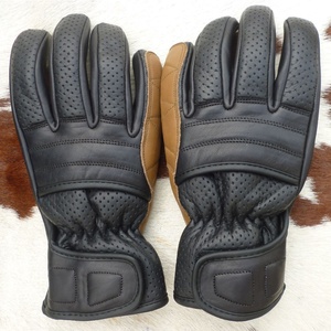 Gants de course en cuir de vachette à doigts entiers, légers, extensibles, respirants, imperméables, avec poignées et fermeture auto-agrippante, unisexes, pour sports de plein air - Product Image 5