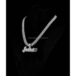 Personalized Strawberry <b>Name</b> Pendant Moissanite 925 Sterling Silver <b>Custom</b> Script Letter Hip Hop <b>Necklace</b> GIA Certified 3 Inch - Product Image 1