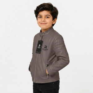 High quality kids <b>leather</b> <b>jacket</b> featuring stylish appearance comfortable wear and durable craftsmanship for everyday fashion - Product Image 6