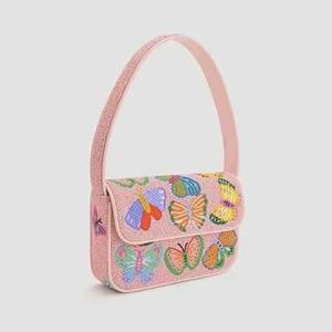Sac à bandoulière brodé motif sirène, sac fourre-tout promotionnel personnalisé couleurs mélangées tendance - Product Image 4