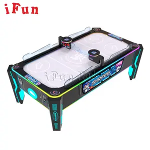 Nueva máquina de juego de arcade deportivo con luces LED brillantes comerciales que funcionan con monedas, mesa de hockey de aire, boleto de hockey de superficie plana, a la venta