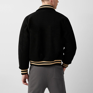 Chaqueta Varsity de Alta Calidad para Hombre, Estilo Deportivo de Invierno, Bordado Chenille, Forro de Lana, Cierre de Botones - Product Image 6