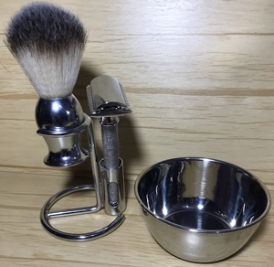 Christmas Gift Badger Hair Shaving Brush Knots Stainless Steel Safety <b>Razor</b> with Holder Men's Shaving Brush <b>Set</b> - Product Image 4