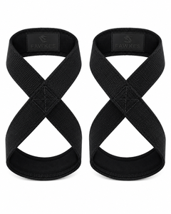 Sangles de levage en nylon FAWKES en forme de 8, antidérapantes, pour la musculation, unisexes, élastiques, réglables, légères, confortables, avec boucle - Product Image 1