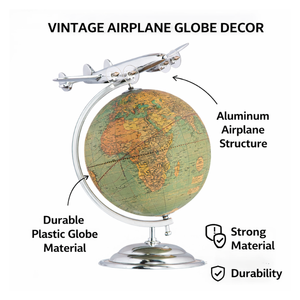Globo Terráqueo de Escritorio con Base de Aluminio |   Globo Terráqueo de Plástico Resistente para Mesa de Estudio, Aprendizaje en el Aula y Decoración del Hogar - Product Image 4