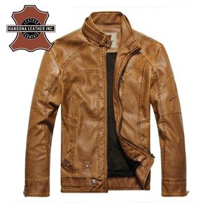 Chaqueta de cuero de cabra para hombre, transpirable, de alta calidad, con cremallera frontal, doble bolsillo, estilo motero, para hombre y mujer - Product Image 6