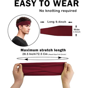 Elastic <b>Sports</b> <b>Headband</b> for Men and <b>Women</b> Sweat Absorbent Terry Cloth Head Band Non Slip Fitness - Product Image 6