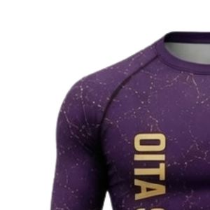 Purple Long Sleeve Compression <b>Shirt</b> Fitness Training Gym Workout Breathable Sublimated Athletic Performance Sportswear Custom - Product Image 3