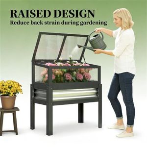 Jardinera Elevada y Mini Invernadero para Plantar, Caja de Flores Única para Jardín Exterior - Product Image 3