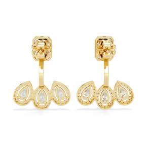 JEWELLERY PLANET Pendientes de Diamantes Cultivados en Laboratorio en Oro Amarillo para Mujer, Corte Brillante, Clásicos para Boda, Chapados en Oro de 14k-22k - Product Image 3