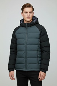 Blouson matelassé blanc à capuche pour femme, léger, coupe-vent, fermeture éclair sur le devant, manteau d'hiver décontracté, couleur unie, coupe ajustée, polyester, polaire - Product Image 1