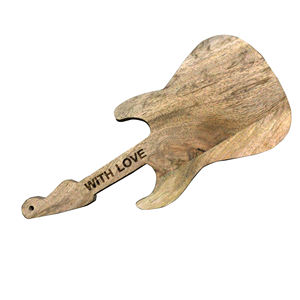 Tabla de Cortar de Madera Natural con Diseño de Guitarra, Regalo Musical Único, Tabla de Servir de Madera, Tabla de Cortar Profesional para Cocina con Orificio para Colgar - Product Image 1