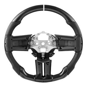 Volante de Cuero con Base Plana en Forma de D de Fibra de Carbono para Ford Mustang 2010-2014, Textura Antideslizante Precisa, Negro - Product Image 1