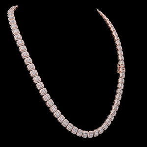 Chaîne tennis personnalisée en moissanite taille ronde et baguette, design élégant fait main, bijoux en diamant certifiés de qualité supérieure - Product Image 4