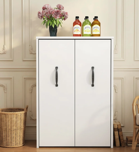 Armoire de rangement en bois blanc de qualité supérieure, moderne, à deux portes, sur pied, pour la décoration de la maison et du bureau - Product Image 5