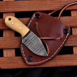Damascus Steel Hunting <b>Knife</b> Straight Back Blade Wood <b>Handle</b> Outdoor Survival EDC Utility <b>Knife</b> - Product Image 6