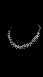 25.00 CTW Lab Grown Diamond <b>Statement</b> <b>Necklace</b> | Mixed Cut Dangle Eternity Collar - Product Image 3