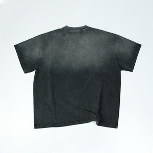 T-shirts personnalisés en gros pour hommes, délavés à l'acide, à manches courtes, décontractés, en polyester et coton, respirants et écologiques - Product Image 2