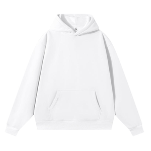 Luxury High Quality Baggy Blank Hoodie No String French Terry 100% Cotton Puff Print Oversized Heavyweight Cropped Hoodie <b>Men</b> - Product Image 6
