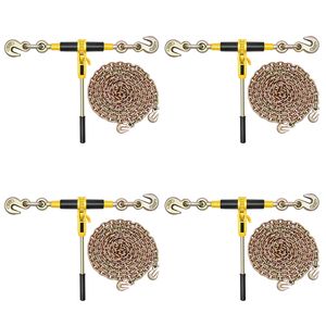 Cinghie a cricchetto 3/8 pollici x 20 piedi, catene G80, carico di esercizio 9200 libbre, set di tenditori - Product Image 1
