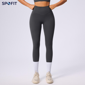 Leggings Deportivos de Cintura Alta con Logotipo Personalizado, de Secado Rápido, con Bolsillos Laterales, Elásticos en 4 Direcciones, de Spandex/Nailon para Mujer - Product Image 4