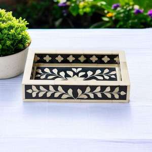 Bandeja Personalizada con Incrustaciones de Hueso Natural, Bandeja Ecológica, Artesanía India, Diseño Marroquí, Bandeja de Alta Calidad para Mesa - Product Image 4