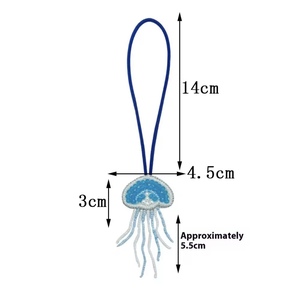 พวงกุญแจแมงกะพรุนสีม่วง งานแฮนด์เมด วินเทจ ประดับเพชร งานปาร์ตี้ ประกายวิบวับ หลากสี ตัวอักษรภาษาอังกฤษ จี้ห้อยข้อมือ - Product Image 2
