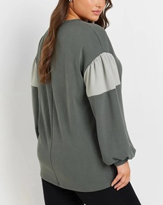 Sweat-shirt polaire décontracté à capuche pour femme, imprimé en relief, coupe ample, tendance, couleur unie, pour l'hiver, vente en gros - Product Image 3