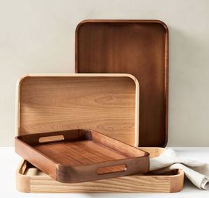 Plateau de service rectangulaire en bois de qualité commerciale pour restaurant, buffet, comptoir, traiteur et présentation de banquets - Product Image 2