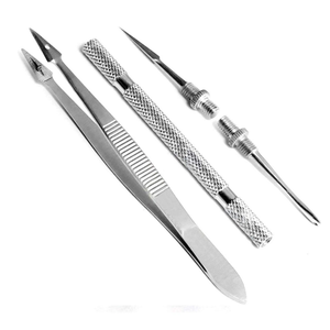 Edelstahl-Notfall-Kit zur Splinterentfernung mit Feinzangen & Reversibler Griffentfernungszange – EMS Chirurgische Instrumente - Product Image 3