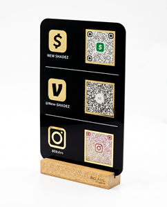Custom Clear <b>Acrylic</b> Sign QR Codes | 5x5x3cm for Eco-friendly Polished Tabletop <b>Mirror</b> Display Stand for Social Media Icons - Product Image 5
