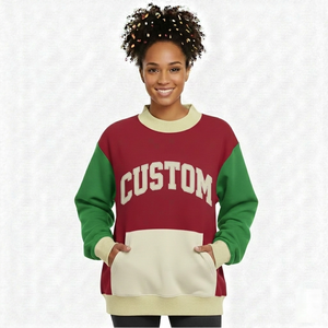 Manufacturer Wholesale Custom Logo High Quality Varsity French Terry Fleece Knitted Cotton <b>Blends</b> Women Oversized Mockneck - Product Image 4