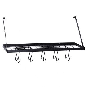 "<b>Wall</b> Mounted Square Grid Pot & Pan Organizer Shelf with 15 Hooks-15 Hooks <b>Wall</b> <b>Storage</b>" - Product Image 6